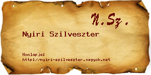 Nyiri Szilveszter névjegykártya