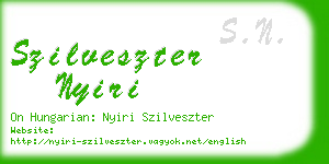 szilveszter nyiri business card